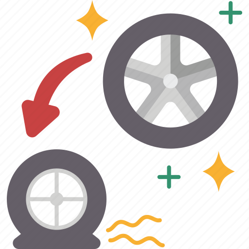 Tire, replace, flat, change, car icon - Download on Iconfinder