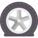 tire, flat, puncture, damaged, automobile
