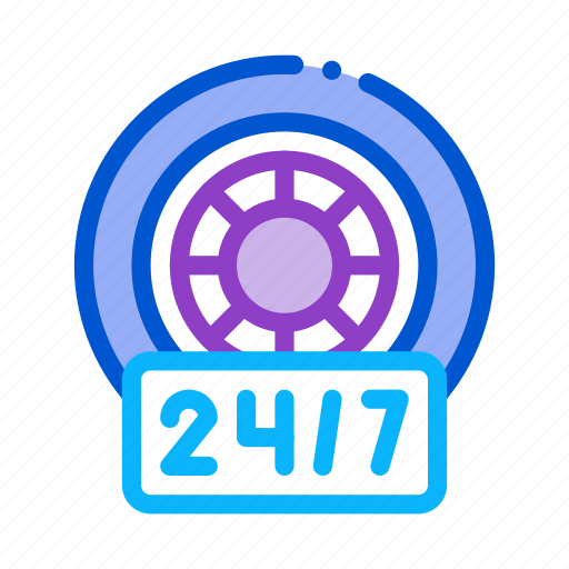 Clock, fitting, repair, service, station, tires, wheels icon - Download on Iconfinder
