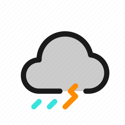 Cloud, thunder, lightning, rain, storm, rainy, stormy icon - Download on Iconfinder