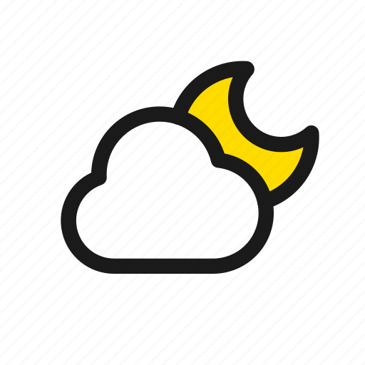 Moon, cloud, cloudy, night, evening, sky, weather icon - Download on Iconfinder