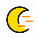 moon, cloudy, wind, night, evening, weather, forecast