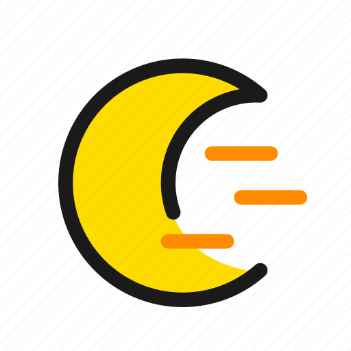 Moon, cloudy, wind, night, evening, weather, forecast icon - Download on Iconfinder