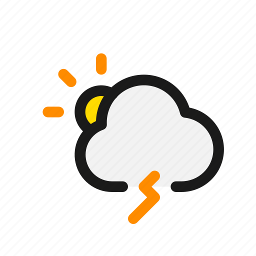 Sun, cloud, thunder, lightning, rain, weather, forecast icon - Download on Iconfinder
