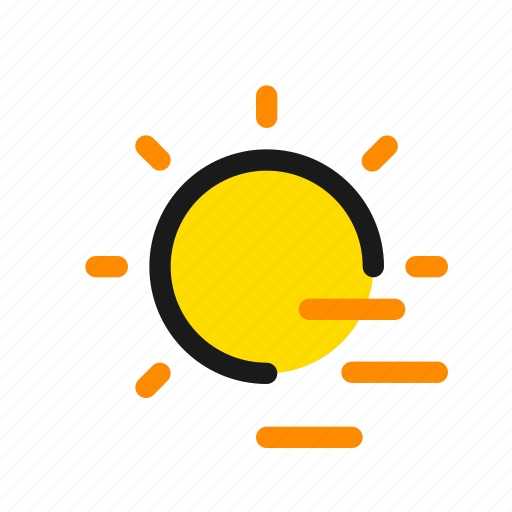 Sunny day weather forecast info icon yellow sun Vector Image