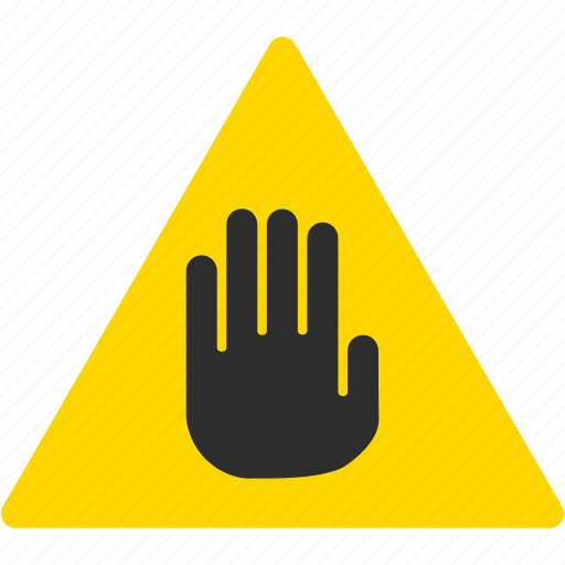 Danger, warning, alert, error, exclamation, hand, stop icon - Download on Iconfinder