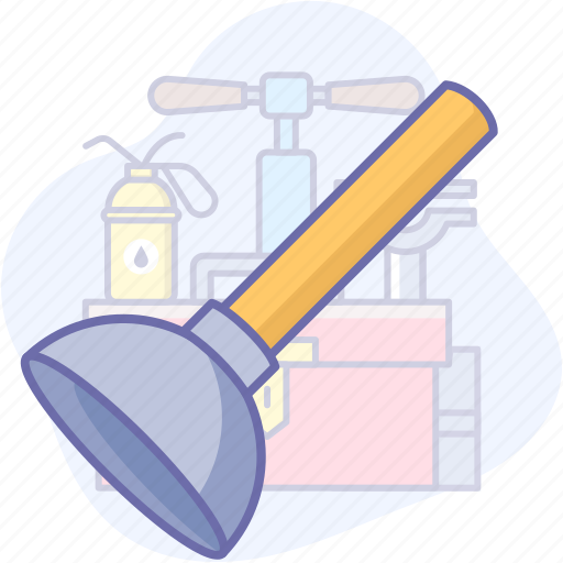 Plunger, toilet, tools, bathroom, clean icon - Download on Iconfinder