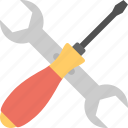 setting tool flat icon, spanner with screwdriver 