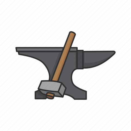 Anvil, anvil and hammer, blacksmith, hammer, metalsmith, smithing, steel icon - Download on Iconfinder