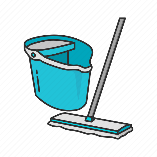 Cleaning, household, janitor, mop, pail, pail and mop icon - Download on Iconfinder
