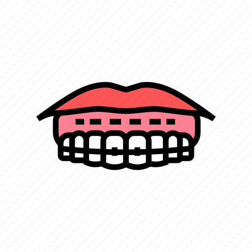 Sticking, to, lips, tooth, braces, accessory icon - Download on Iconfinder