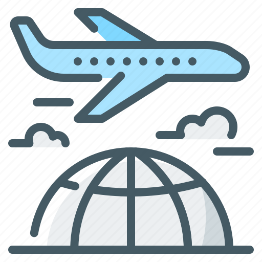 Airplane, business, charter, flight, globe, trip icon - Download on Iconfinder