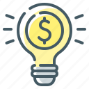 idea, investment, light, light bulb