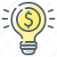 idea, investment, light, light bulb 