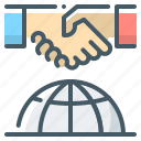 business, globe, handshake, partners