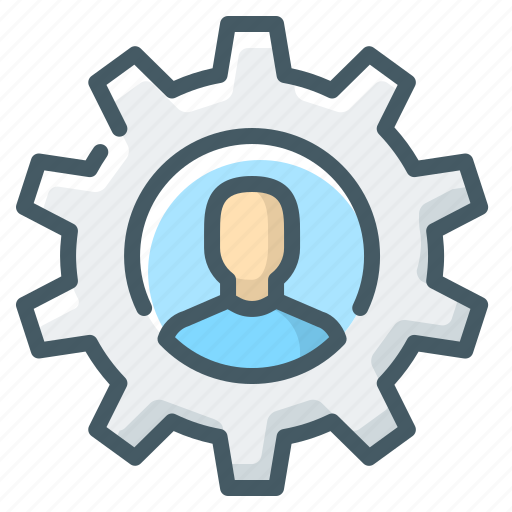 Cogwheel, gear, human, person, profile, setting icon - Download on Iconfinder