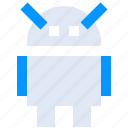 android, robot, logo, interface