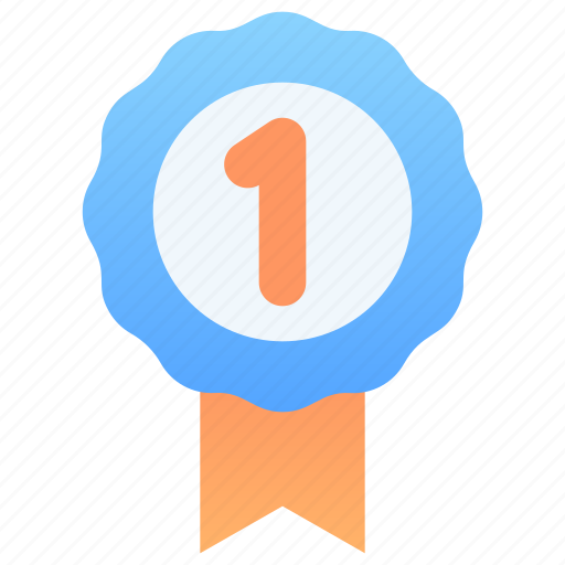 First medal, number, winning, badge, award, achievement, winner icon - Download on Iconfinder
