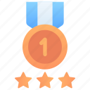 three star medal, badge, star, winning, award, achievement, winner, win, reward