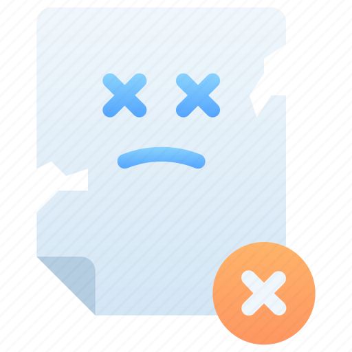 Corrupt file, broken file, corrupted, damage, empty state, error, problem icon - Download on Iconfinder