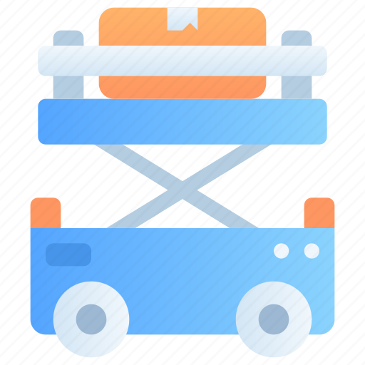 Scissor lift, hydraulic, crane, machinery, lift, shipping, delivery icon - Download on Iconfinder