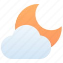 cloudy night, cloud, moon, weather, forecast, climate, meteorology