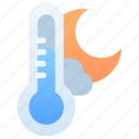 night temperature, thermometer, moon, weather, forecast, climate, meteorology