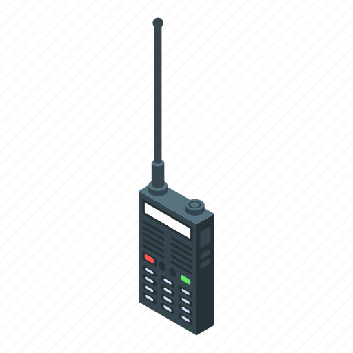 Cartoon, isometric, radio, silhouette, talkie, technology, walkie icon - Download on Iconfinder