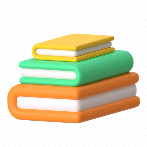 Books, book, library, study, reading, education, school 3D illustration - Download on Iconfinder