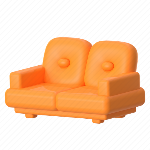 Sofa, couch, chair, armchair, living, furniture, interior 3D illustration - Download on Iconfinder