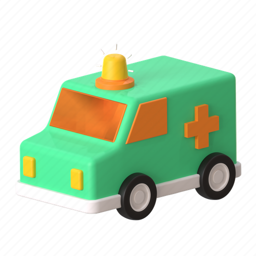 Ambulance, emergency, car, vehicle, transport, medical, medical center 3D illustration - Download on Iconfinder