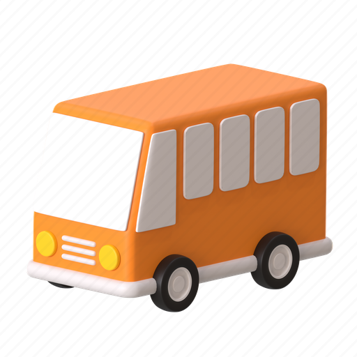 Bus, public, vehicle, transport, transportation, travel, traveling 3D illustration - Download on Iconfinder