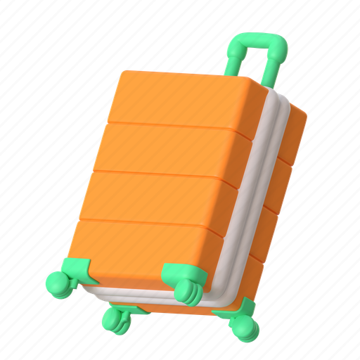 Luggage, baggage, bag, flight, suitcase, travel, traveling 3D illustration - Download on Iconfinder