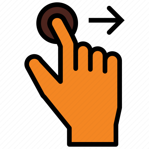 Arrow, drag, gesture, right, touch, hand icon - Download on Iconfinder