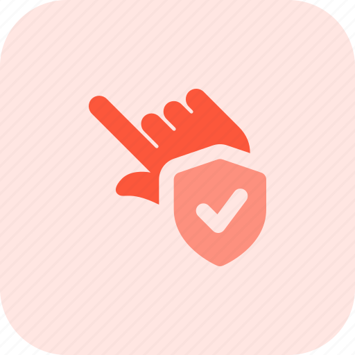 Touch, shield, gesture, security, tick mark icon - Download on Iconfinder
