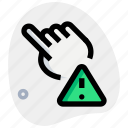 click, warning, touch, gesture