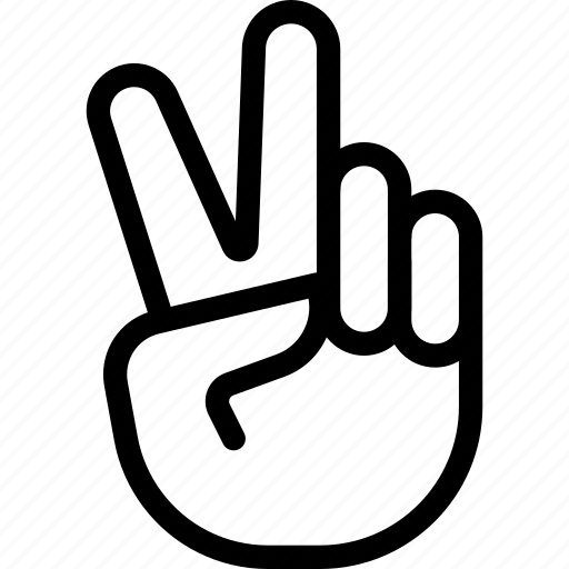 Fingers, hand, peace, rest, touch icon