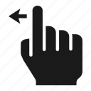 finger, gesture, hand, left, screen, swipe