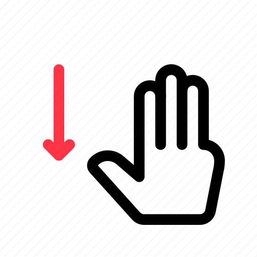 Hand, finger, touch, gesture, slide, flick, down icon - Download on Iconfinder