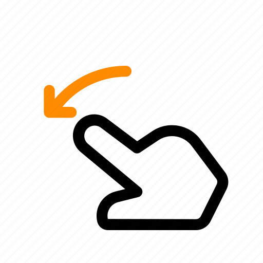 Hand, finger, touch, gesture, slide, swipe, left icon - Download on Iconfinder