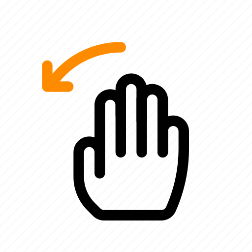 Hand, finger, touch, gesture, slide, wave, left icon - Download on Iconfinder