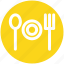 .svg, dining, eating, fork, fork plate spoon, plate, spoon 