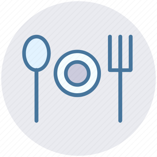 Dining, eating, fork, fork plate spoon, plate, spoon icon - Download on Iconfinder