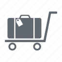 baggage, delivery, luggage, trolley