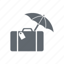 baggage, delivery, suitcase, umbrella