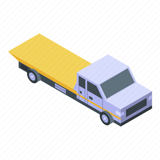 Car, cartoon, isometric, long, tow, transport, truck icon - Download on Iconfinder