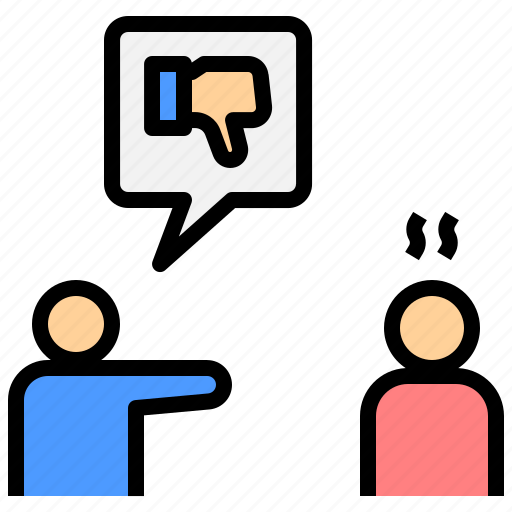 Disrespect, blame, comment, bullying, judgmental, discrimination icon - Download on Iconfinder