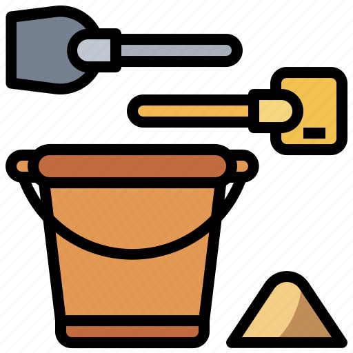 Beach, bucket, shovel, summertime, tools, toy, utensils icon - Download on Iconfinder