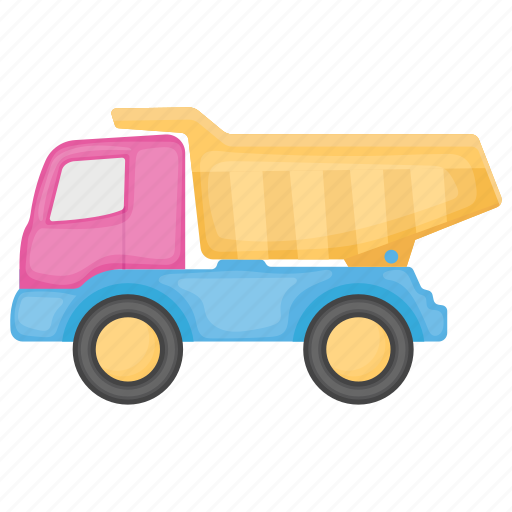 Dump truck, kid toy, playtime, toy transport, toy truck, toy vehicle icon - Download on Iconfinder