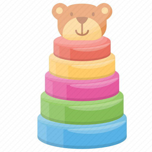 Colorful rings, kids toy, rock a stack, stacking rings, toddlers toy icon - Download on Iconfinder